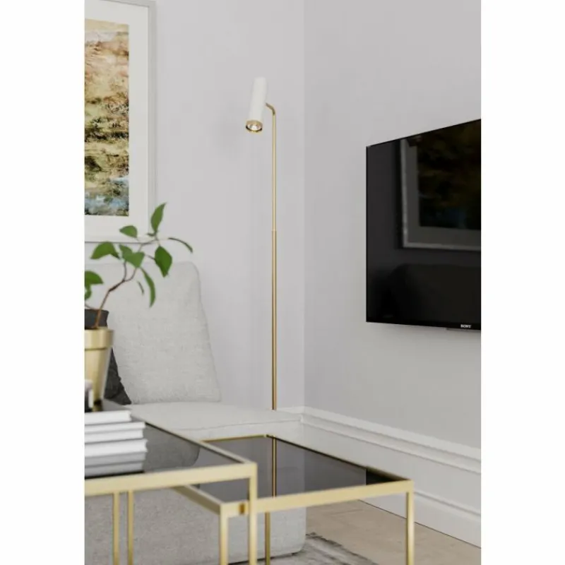 Lampes Dorées-By Rydéns Lampadaire By Rydens Pulse Or, Blanc, 1 lumière
