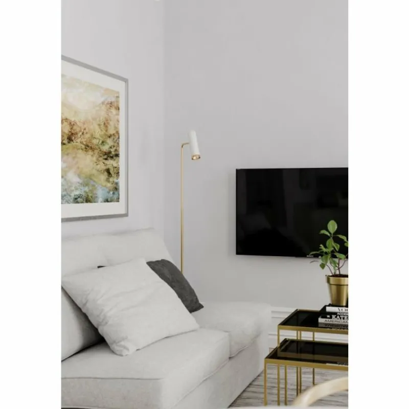 Lampes Dorées-By Rydéns Lampadaire By Rydens Pulse Or, Blanc, 1 lumière