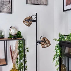 Lampes Vintages & Rétros-hofstein Lampadaire Cailara Noir, 2 lumières