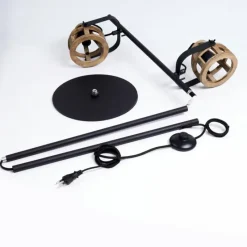 Lampes Vintages & Rétros-hofstein Lampadaire Cailara Noir, 2 lumières