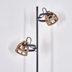 Lampes Vintages & Rétros-hofstein Lampadaire Cailara Noir, 2 lumières