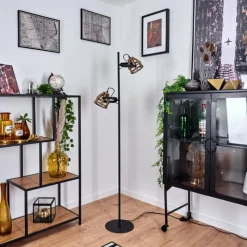 Lampes Vintages & Rétros-hofstein Lampadaire Cailara Noir, 2 lumières