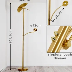 Luminaires Rustiques-hofstein Lampadaire Cazis LED Laiton, 1 lumière