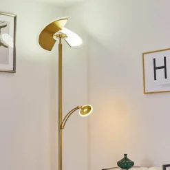 hofstein Lampadaire Cazis LED Laiton, 2 lumières