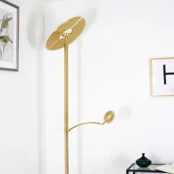 hofstein Lampadaire Cazis LED Laiton, 2 lumières