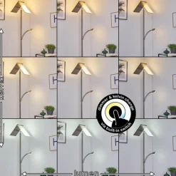 hofstein Lampadaire Cazis LED Nickel mat, 3 lumières