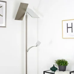 hofstein Lampadaire Cazis LED Nickel mat, 3 lumières