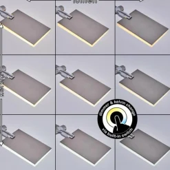 hofstein Lampadaire Cazis LED Nickel mat, 3 lumières