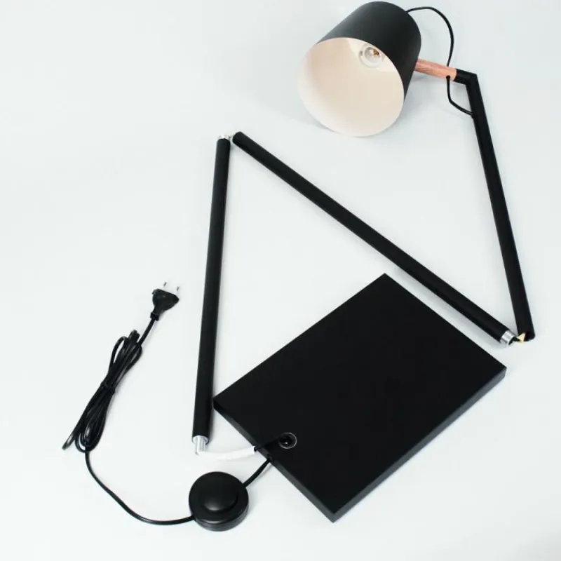 Lampes En Bois-hofstein Lampadaire Cerrizal Écru, Noir, 1 lumière