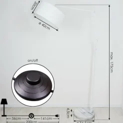 Lampes En Tissu-hofstein Lampadaire Chassagne Blanc, 1 lumière