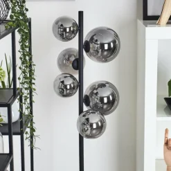 hofstein Lampadaire Chehalis LED Noir, 6 lumières