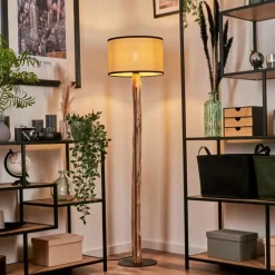 Lampes En Tissu-hofstein Lampadaire Chellas Écru, Noir, 1 lumière