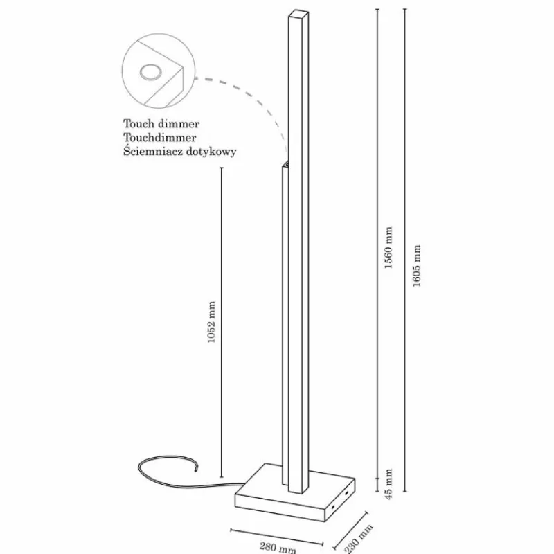 Luminaires Scandinaves-hofstein Lampadaire Chinchinales LED Écru, 1 lumière