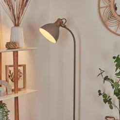 Style Boho-Chic-hofstein Lampadaire Chipou Gris, 1 lumière