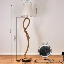 Lampes En Tissu-hofstein Lampadaire Chivos Brun, Noir, 1 lumière