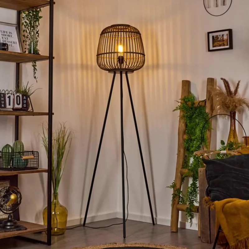 Luminaires Orientaux-hofstein Lampadaire Combeima Noir, 1 lumière