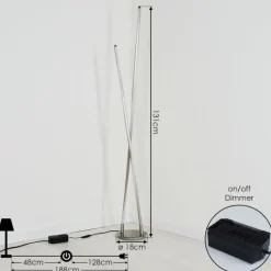 hofstein Lampadaire Concord LED Argenté, 1 lumière