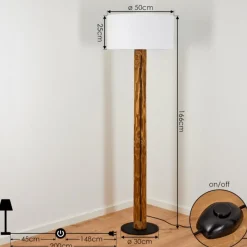 Lampes En Tissu-hofstein Lampadaire Continent Écru, Noir, 1 lumière