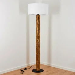 Lampes En Tissu-hofstein Lampadaire Continent Écru, Noir, 1 lumière