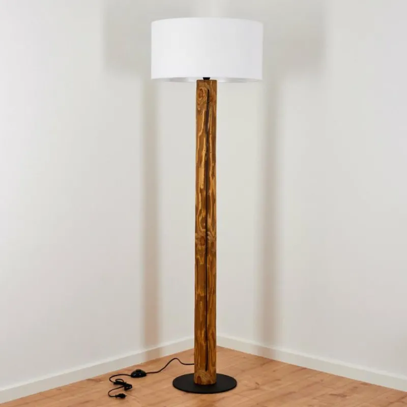 Lampes En Tissu-hofstein Lampadaire Continent Écru, Noir, 1 lumière