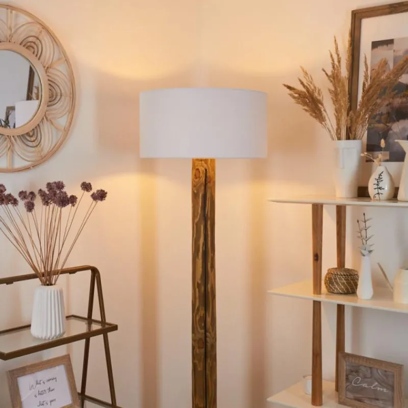 Lampes En Tissu-hofstein Lampadaire Continent Écru, Noir, 1 lumière