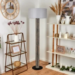 Lampes En Tissu-hofstein Lampadaire Continent Gris, Noir, 1 lumière