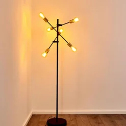 Lampes Dorées-hofstein Lampadaire Coppet Noir doré, 6 lumières