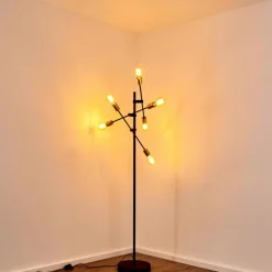 Lampes Dorées-hofstein Lampadaire Coppet Noir doré, 6 lumières