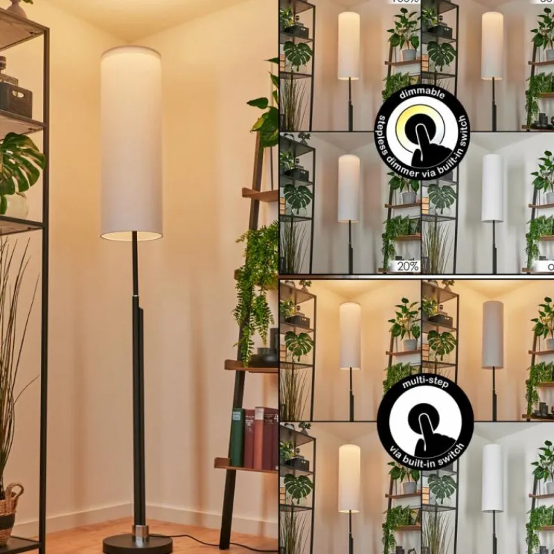 Lampes En Tissu-hofstein Lampadaire Coquimbito LED Noir, 2 lumières