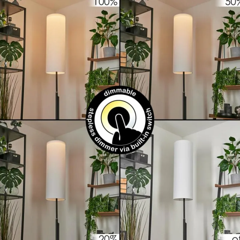 Lampes En Tissu-hofstein Lampadaire Coquimbito LED Noir, 2 lumières