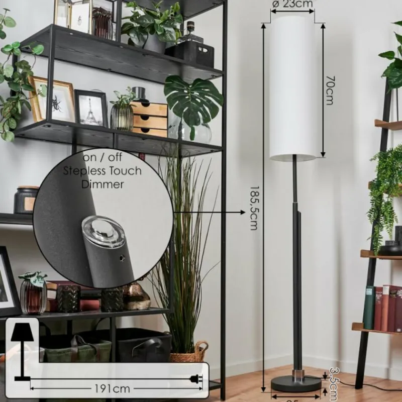 Lampes En Tissu-hofstein Lampadaire Coquimbito LED Noir, 2 lumières