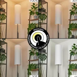 Lampes En Tissu-hofstein Lampadaire Coquimbito LED Nickel mat, 2 lumières