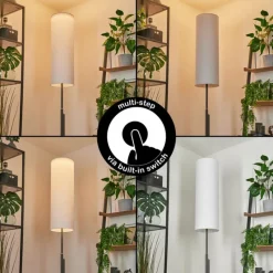 Lampes En Tissu-hofstein Lampadaire Coquimbito LED Nickel mat, 2 lumières