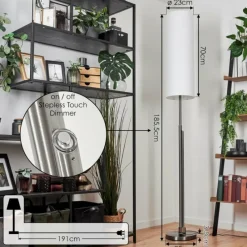 Lampes En Tissu-hofstein Lampadaire Coquimbito LED Nickel mat, 2 lumières