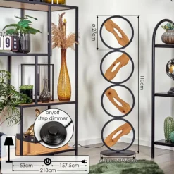 hofstein Lampadaire Cornol LED Écru, Noir, 1 lumière