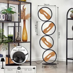 hofstein Lampadaire Cornol LED Écru, Noir, 1 lumière