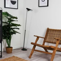 hofstein Lampadaire Corralcay Chrome, Noir, 1 lumière* Lampadaires Et Lampes Sur Pied