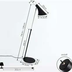 hofstein Lampadaire Corralcay Chrome, Noir, 1 lumière* Lampadaires Et Lampes Sur Pied