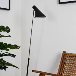 hofstein Lampadaire Corralcay Chrome, Noir, 1 lumière* Lampadaires Et Lampes Sur Pied