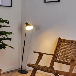 hofstein Lampadaire Corralcay Chrome, Noir, 1 lumière* Lampadaires Et Lampes Sur Pied