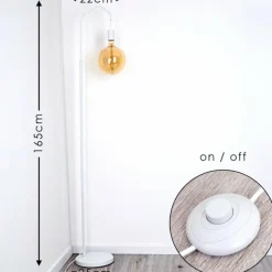 Lampes Industrielles-hofstein Lampadaire Cuyama Blanc, 1 lumière