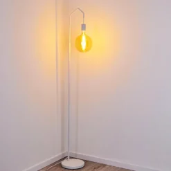 Lampes Industrielles-hofstein Lampadaire Cuyama Blanc, 1 lumière