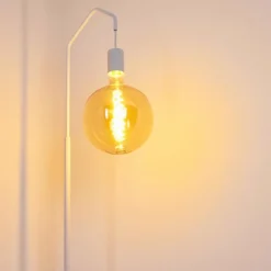 Lampes Industrielles-hofstein Lampadaire Cuyama Blanc, 1 lumière