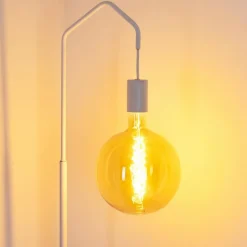 Lampes Industrielles-hofstein Lampadaire Cuyama Blanc, 1 lumière