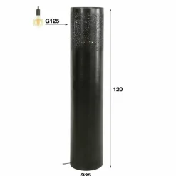 hofstein Lampadaire Cylinder Nickel mat, Noir, 1 lumière* Lampadaires Et Lampes Sur Pied