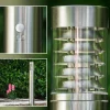 hofstein Lampadaire Dakar Acier inoxydable, 1 lumière, Détecteur de mouvement