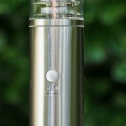 hofstein Lampadaire Dakar Acier inoxydable, 1 lumière, Détecteur de mouvement