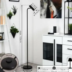 Luminaires Scandinaves-hofstein Lampadaire Dalheim LED Noir, 1 lumière