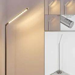 hofstein Lampadaire Deje LED Nickel mat, 1 lumière