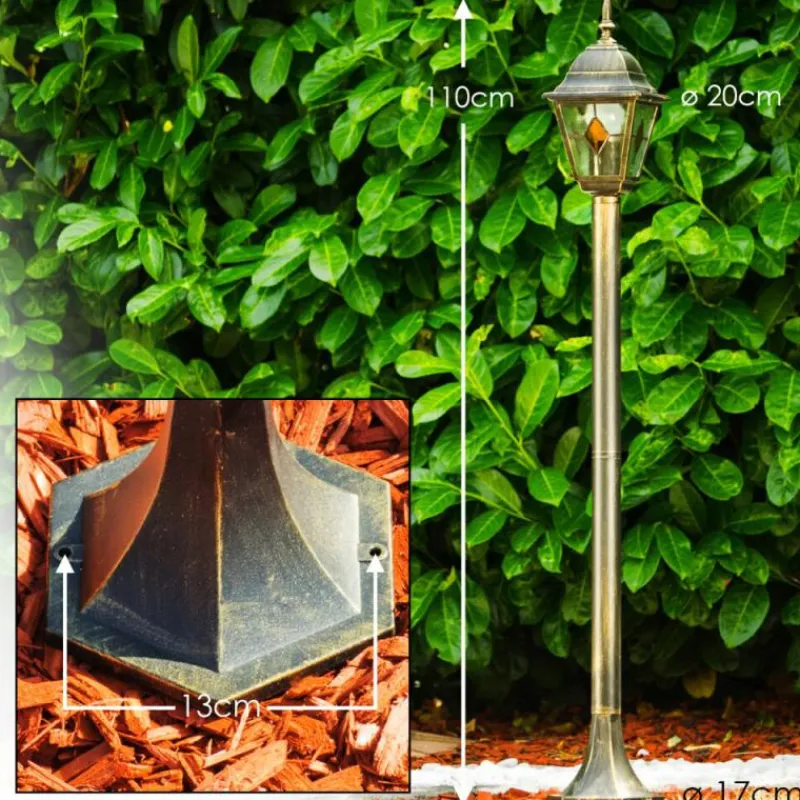 Luminaires Rustiques-hofstein Lampadaire d'extérieur Antibes Brun doré, 1 lumière